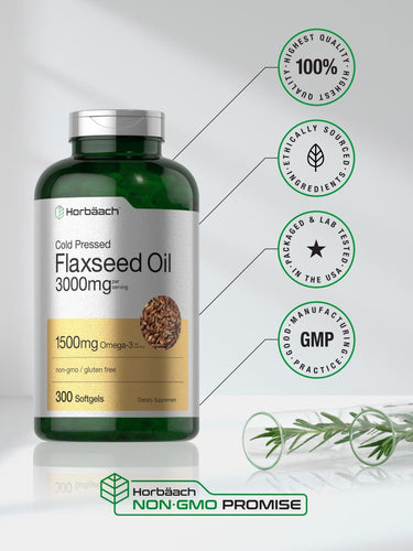 View 5 Óleo de Linhaça 3000mg | 300 Cápsulas de Gel