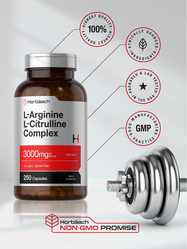 L-Arginine L-Citrulline Complex 3000mg per serving | 250 Capsules