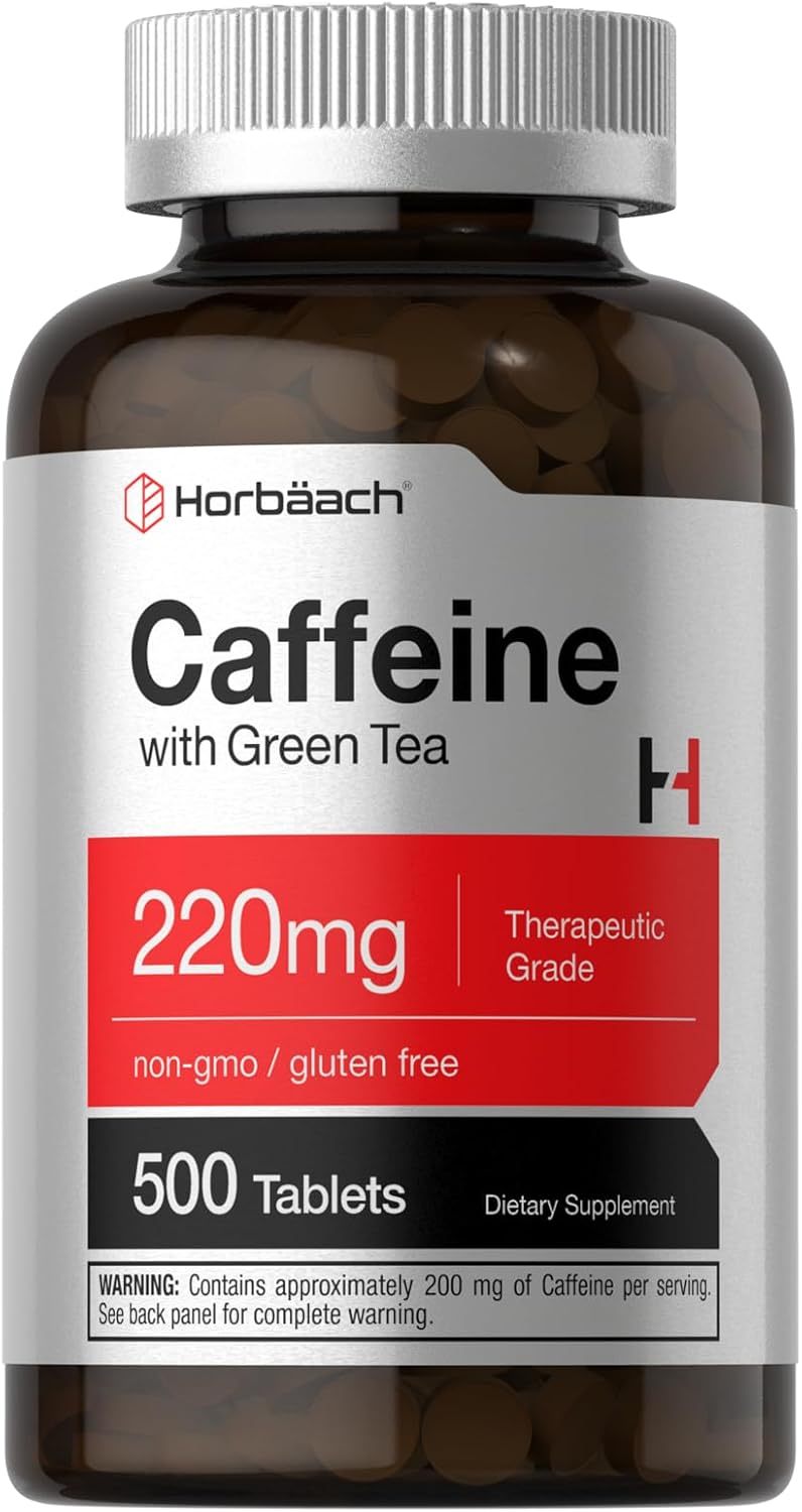 Caffeine Pills 220mg with Green Tea | 500 Tablets