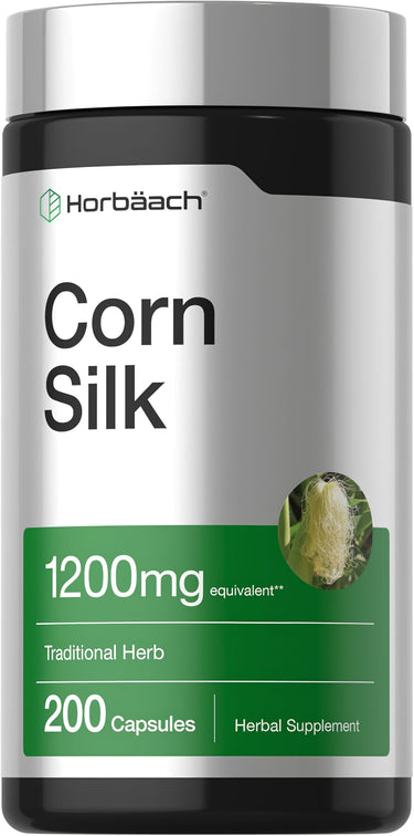 View 1 Corn Silk 1200 mg herbal supplement with 200 capsules, offering traditional herb benefits.