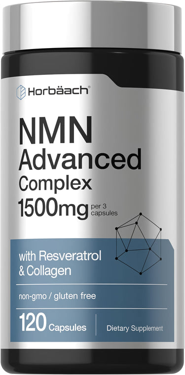 View 1 NMN Advanced Complex 1500mg per 3 capsules with Resveratrol and Collagen, non-gmo, gluten free, 120 Capsules.