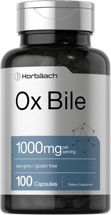Horbaach Ox Bile supplement bottle on a white background