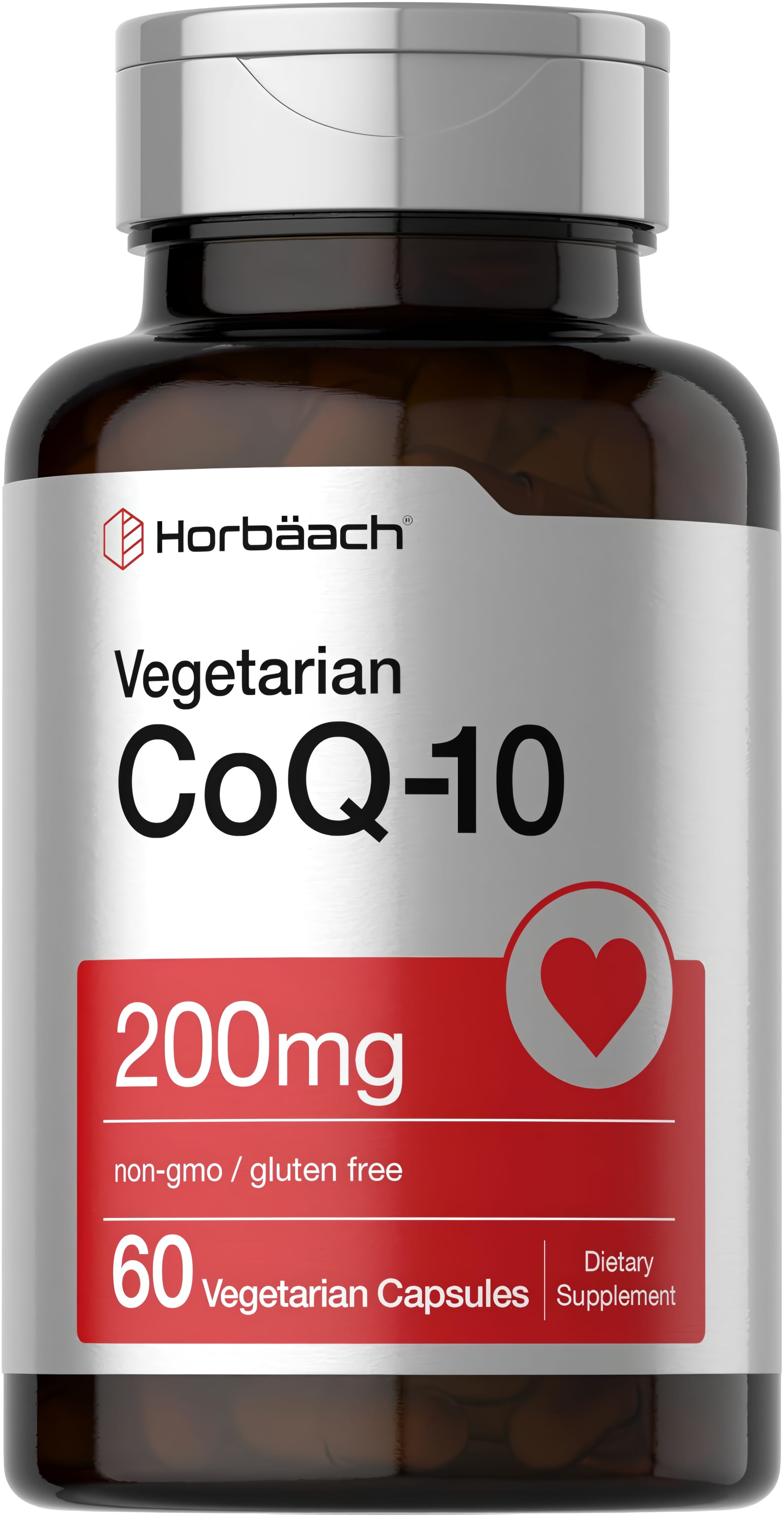 Horbaach Vegetarian CoQ-10 200mg, non-GMO, gluten-free, 60 Vegetarian Capsules, Dietary Supplement.