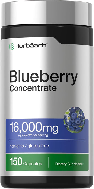 View 1 Blueberry Concentrate supplement with 16,000mg equivalent per serving, available in 150 capsules.