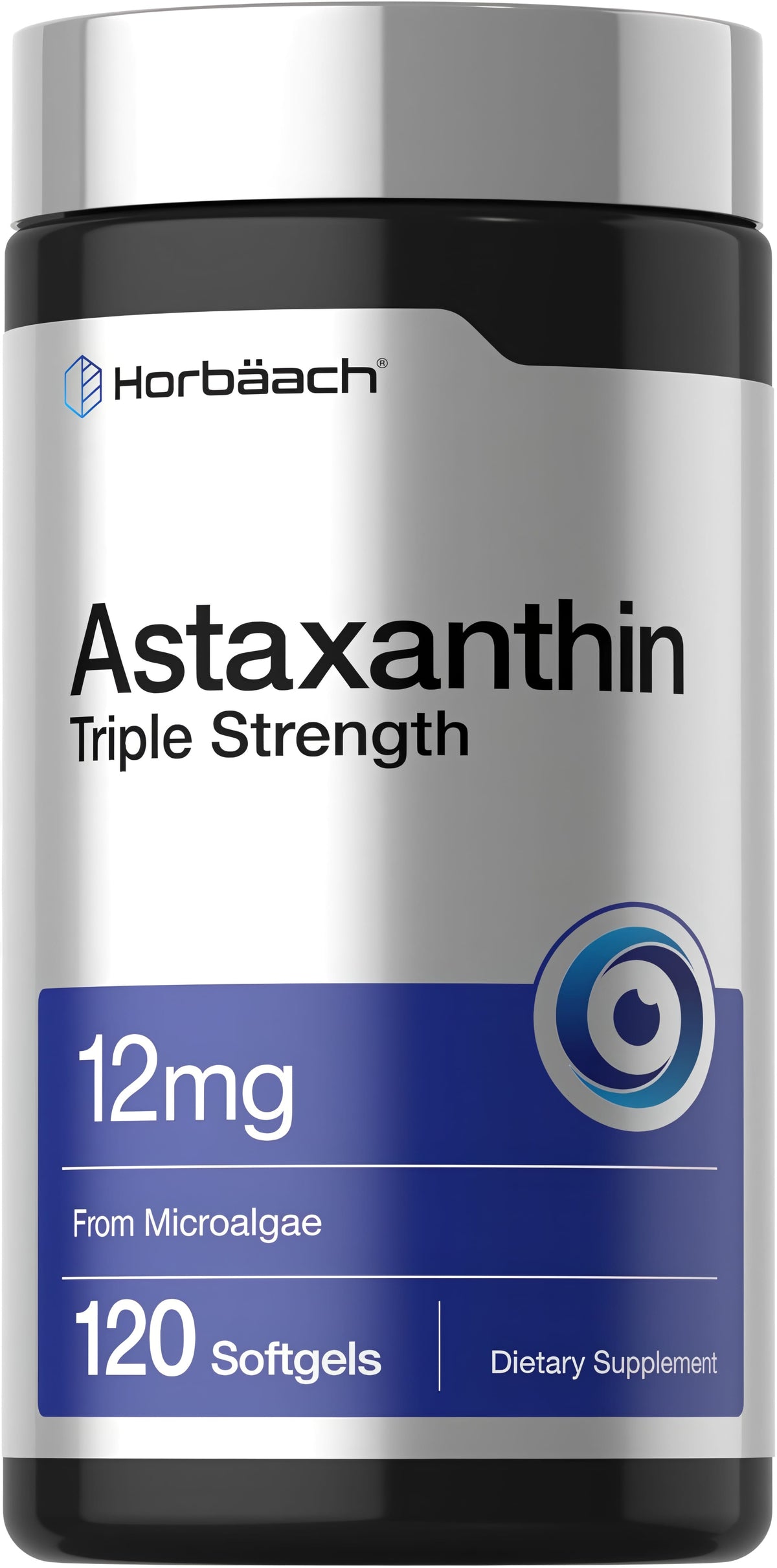 Astaxanthin Triple Strength 12mg from Microalgae, 120 Softgels Dietary Supplement.