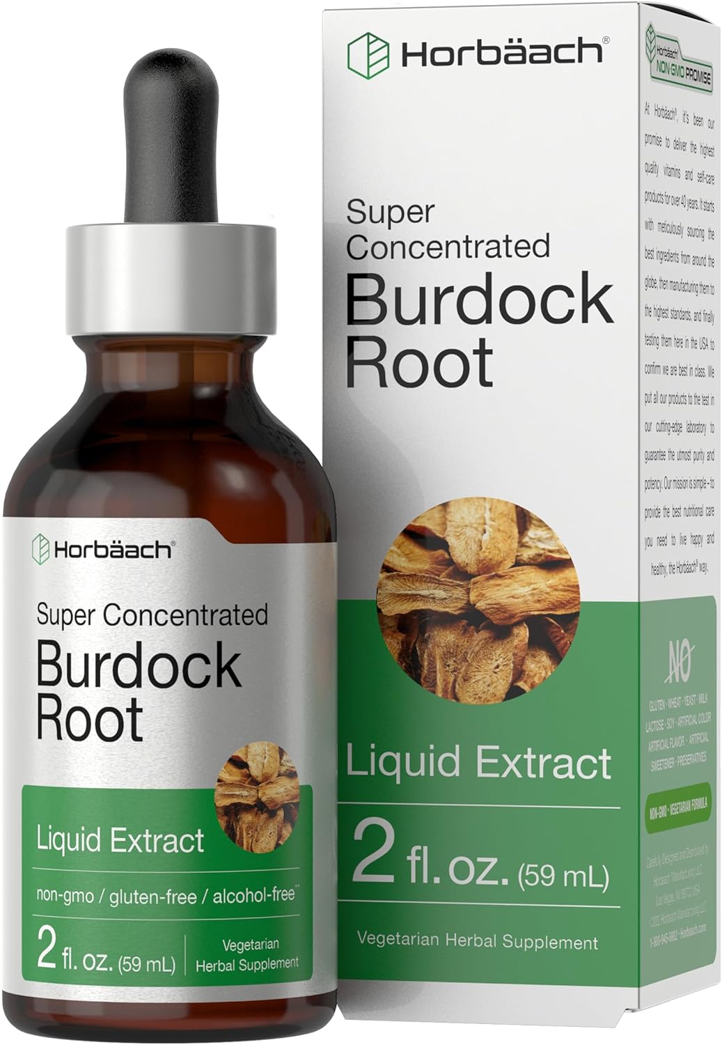 Super Concentrated Burdock Root Liquid Extract, non-gmo, gluten-free, alcohol-free, Vegetarian Herbal Supplement, 2 fl. oz. (59 mL)