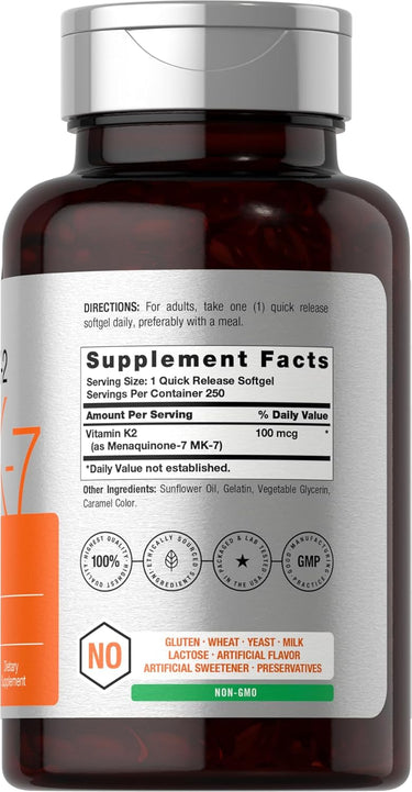 Vitamin K-2 MK7 100mcg | 250 Softgels