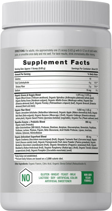 View 2 Organic Greens Powder | 5.18 oz