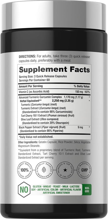 View 2 Turmeric Curcumin with Black Pepper | 180 Capsules