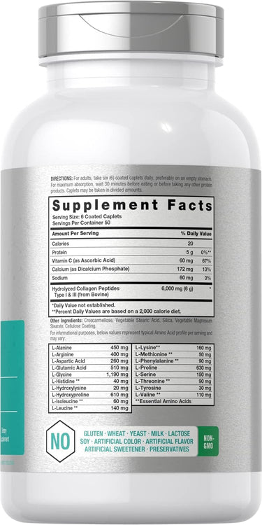 Supplement bottle with label showing supplement facts on a white background