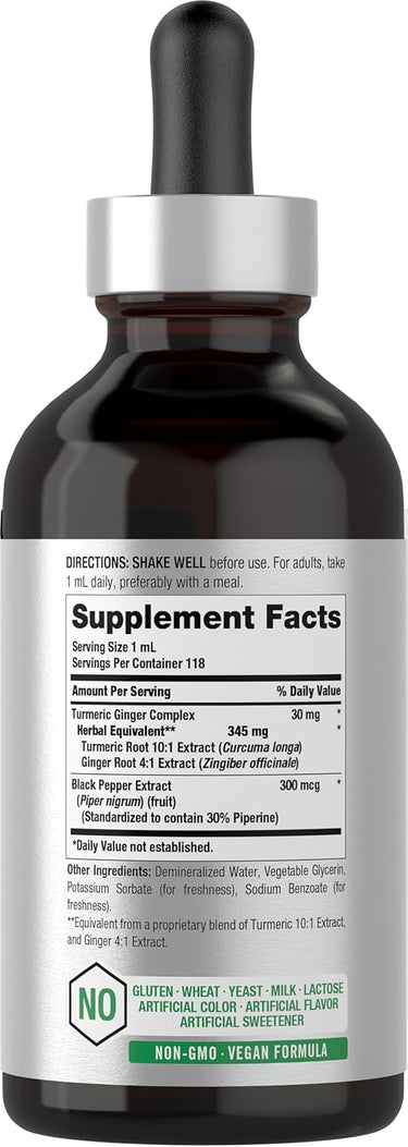 View 2 Gotas de Cúrcuma y Jengibre | Líquido de 4oz