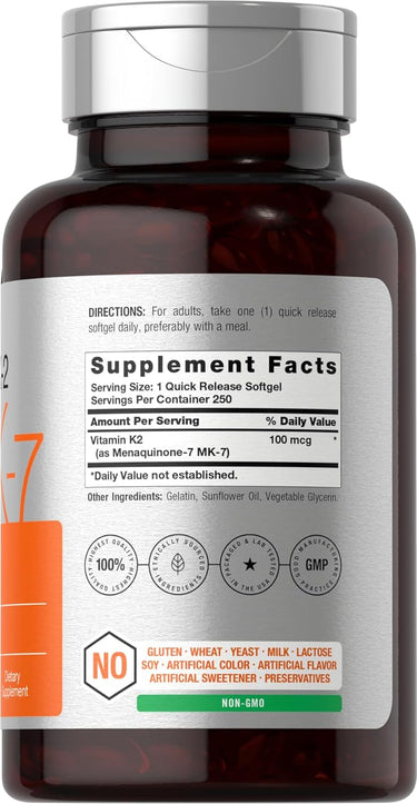 Vitamin K-2 MK7 100mcg | 250 Softgels