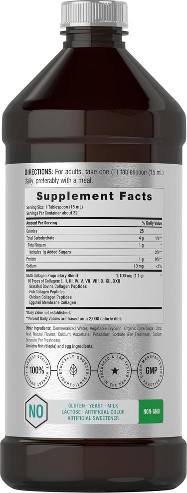 View 2 Horbaach Multi Collagen Liquid in a 16 fl oz bottle.