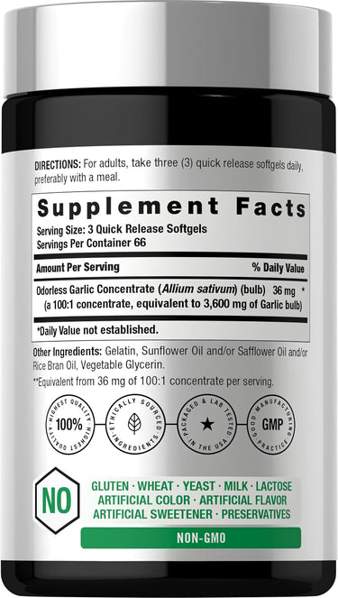 View 2 Odorless Garlic | 200 Softgels