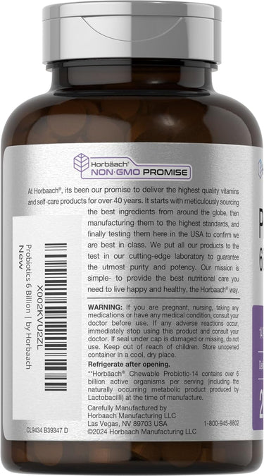 Probiotics 6 Billion CFUs per serving | 200 Tablets