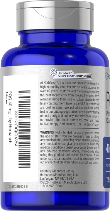 PQQ 40mg (Pyrroloquinoline Quinone) | 120 Capsules