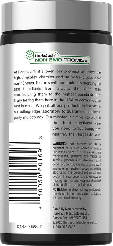 View 3 CL Marshmallow 2000 mg 120 Capsules bottle with a Horbäach NON-GMO PROMISE displayed on its label.
