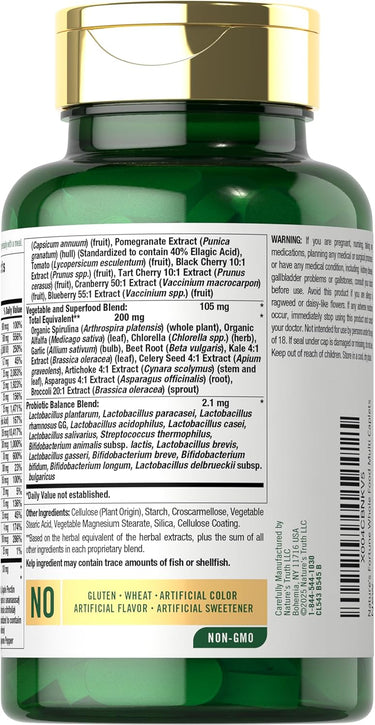 Supplement bottle with label on a white background