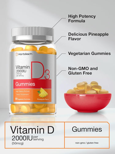 Vitamin D-3 2000IU per serving | 90 Gummies