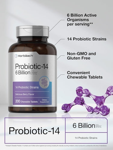 Probiotics 6 Billion CFUs per serving | 200 Tablets