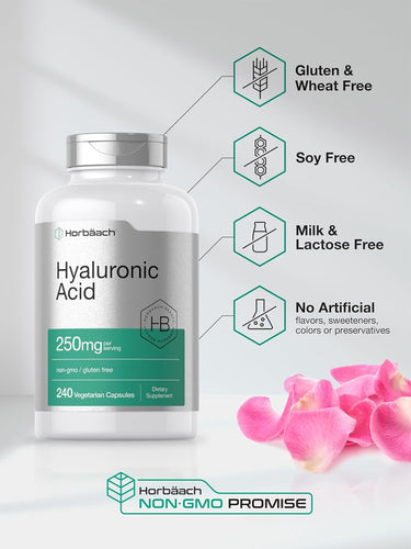 Hyaluronic Acid 250mg per serving | 240 Capsules