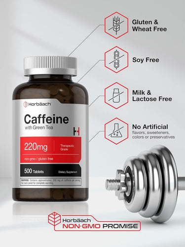 View 5 Caffeine Pills 220mg with Green Tea | 500 Tablets