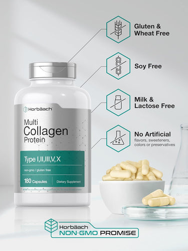 View 5 Proteína de Colágeno Múltiple 2000 mg por porción | 180 Cápsulas