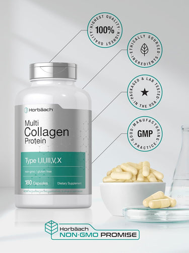 Multi Collagen Protein 2000mg per serving | 180 Capsules