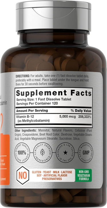 Vitamin B-12 5000mcg | 120 Tablets