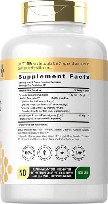 Turmeric Curcumin 2000mg | 250 Capsules