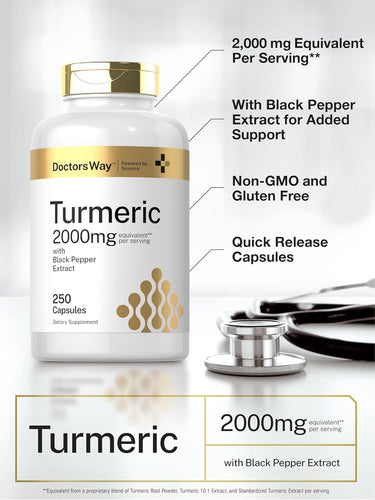 Turmeric Curcumin 2000mg | 250 Capsules