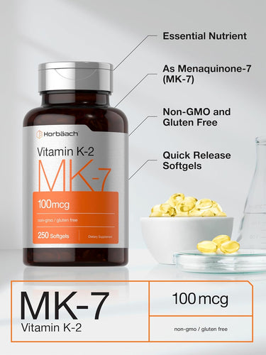 Vitamin K-2 MK7 100mcg | 250 Softgels