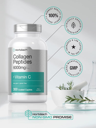 Collagen with Vitamin C 6000mg | 300 Caplets