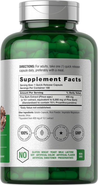 Pine Bark Extract 6000mg | 180 Capsules