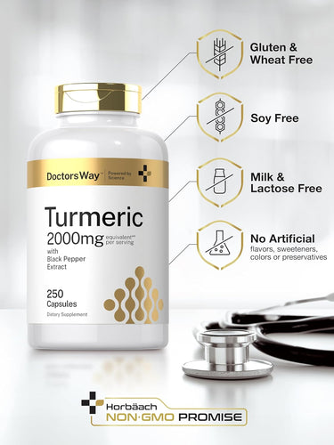 Turmeric Curcumin 2000mg | 250 Capsules