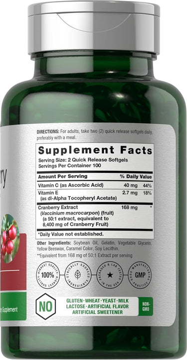 Cranberry with Vitamin C 8400mg | 200 Softgels