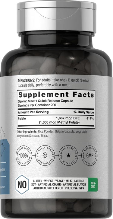 Methyl Folate 1000mcg | 200 Capsules