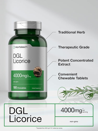 DGL Licorice 4000mg per serving | 180 Chewable Tablets