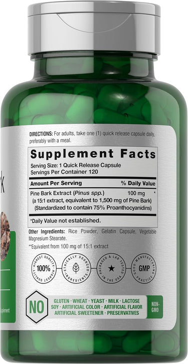 Pine Bark Extract 1500mg | 120 Capsules