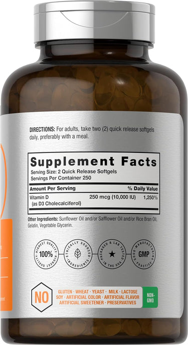 Vitamin D 10000 IU | 500 Softgels