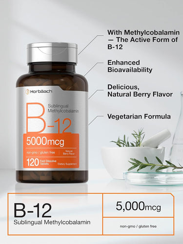 Vitamin B-12 5000mcg | 120 Tablets