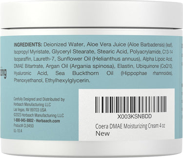 DMAE Moisturizing Cream with Alpha Lipoic Acid | 4oz Cream