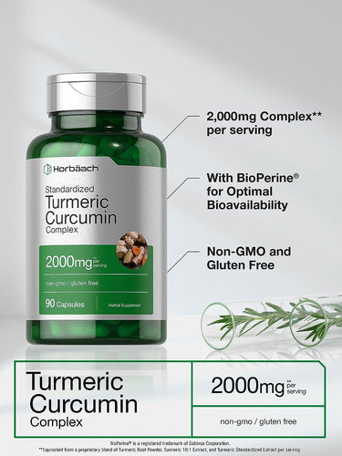 Turmeric Curcumin with Bioperine 2000mg | 90 Capsules
