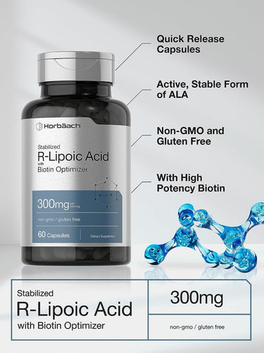 R Lipoic Acid 300mg Stabilized | 60 Capsules