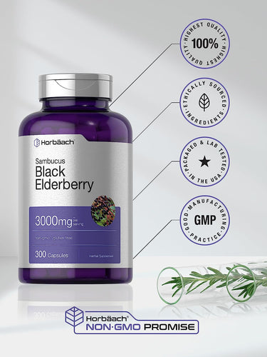 Black Elderberry 3000mg | 300 Capsules