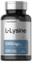 Horbaach L-Lysine supplement bottle on a white background