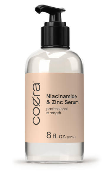 Coza Niacinamide & Zinc Serum bottle on a white background