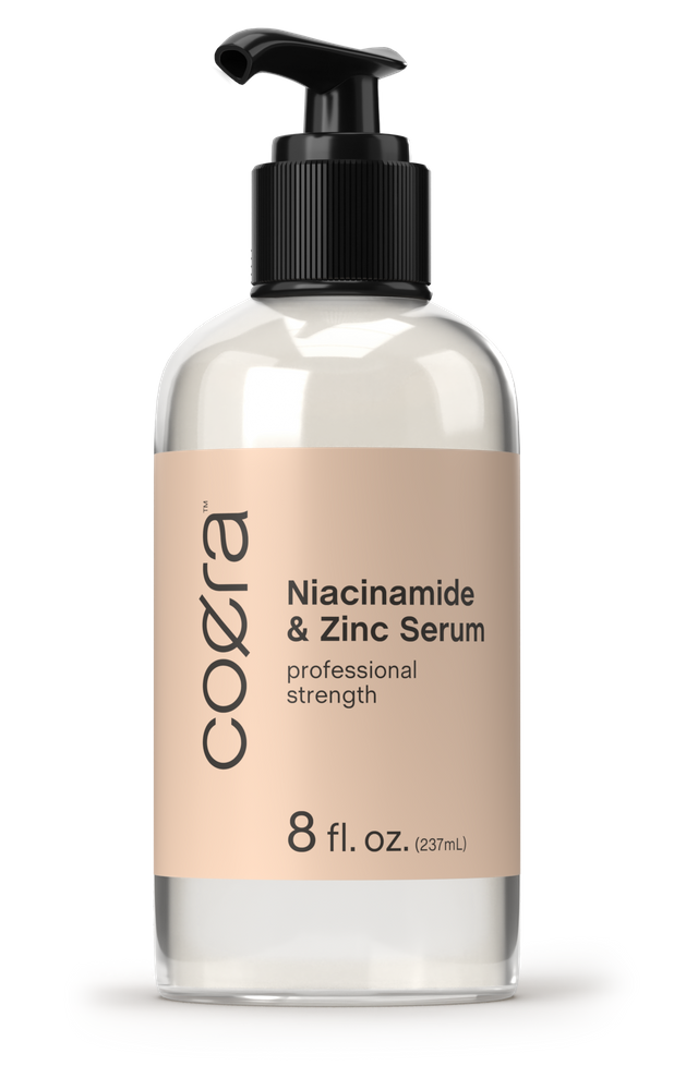 Coza Niacinamide & Zinc Serum bottle on a white background