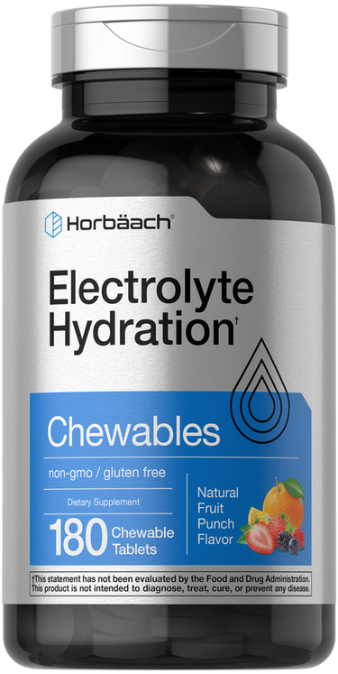 Electrolyte | 180 Chewable Tablets | Natural Fruit Punch Flavor