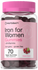 Bottle of Horbaach Iron for Women Gummies with pink cap and label.